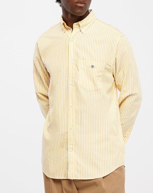 Chemise Regular Fit Stripe Basic jaune clair/blanc