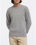 Pull 100% Laine d'agneau col rond gris moyen