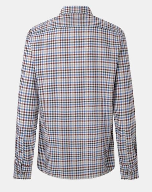 Chemise Slim Fit en Flanelle Vichy multicolore