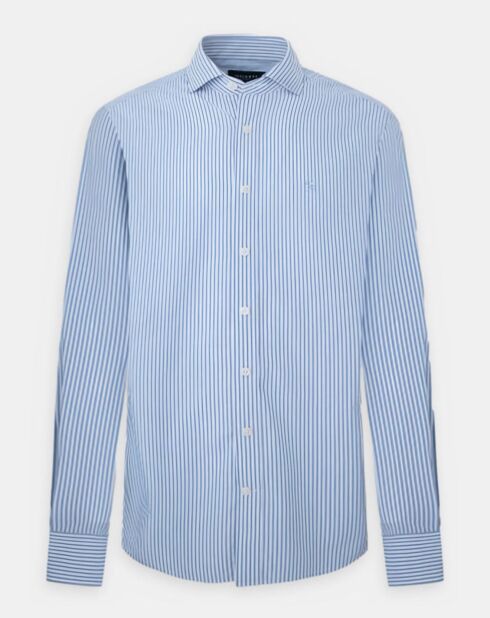 Chemise Slim Fit à rayures bleu clair