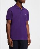 Polo Regular Fit manches courtes uni piqué violet