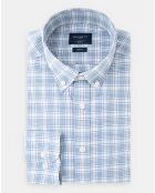 Chemise Slim Fit Oxford à carreaux bleu/blanc