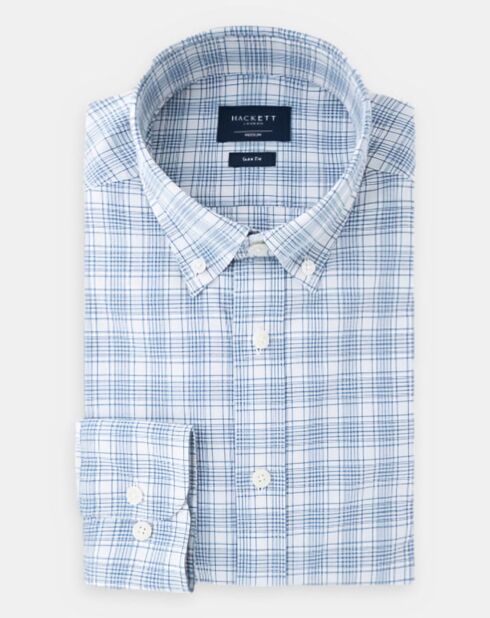 Chemise Slim Fit Oxford à carreaux bleu/blanc