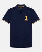 Polo Regular Fit manches courtes Numéro bleu marine