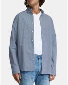 Chemise Regular Fit Vichy à mini carreaux bleue