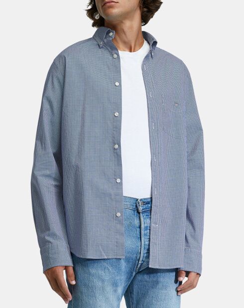 Chemise Regular Fit Vichy à mini carreaux bleue