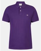 Polo Regular Fit manches courtes uni piqué violet