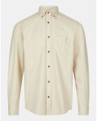 Chemise Regular Fit en Flanelle Chevron beige