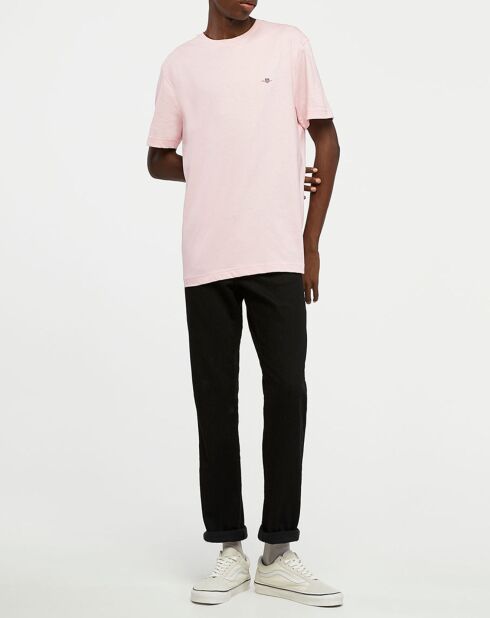 T-Shirt manches courtes Uni Rd rose clair