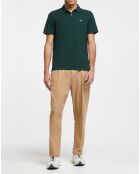 Polo Regular Fit manches courtes uni piqué vert foncé