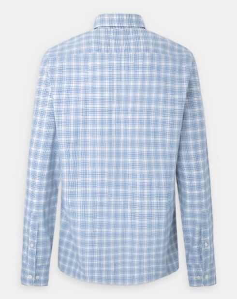 Chemise Slim Fit Oxford à carreaux bleu/blanc