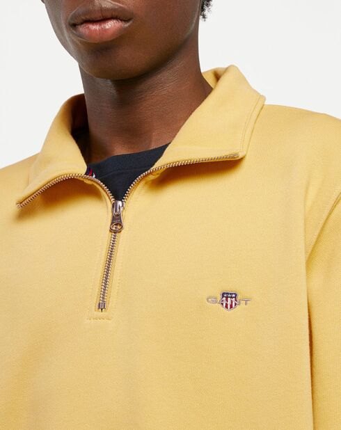 Sweat 1/2 Zip uni jaune