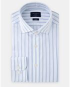 Chemise Slim Fit Smart à rayures bleu/blanc