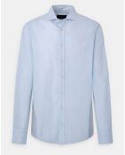 Chemise Regular Fit Washed Soft à rayures bleu clair