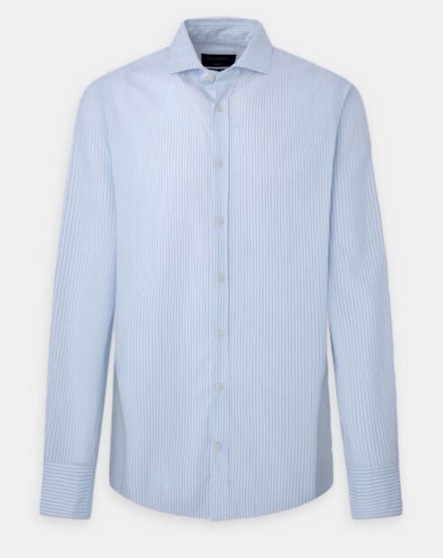 Chemise Regular Fit Washed Soft à rayures bleu clair