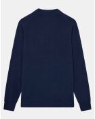 Pull en Laine & Soie col polo bleu