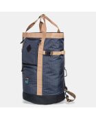 Sac à dos hybride Ferry Tote à carreaux bleu marine - 51x49x29 cm