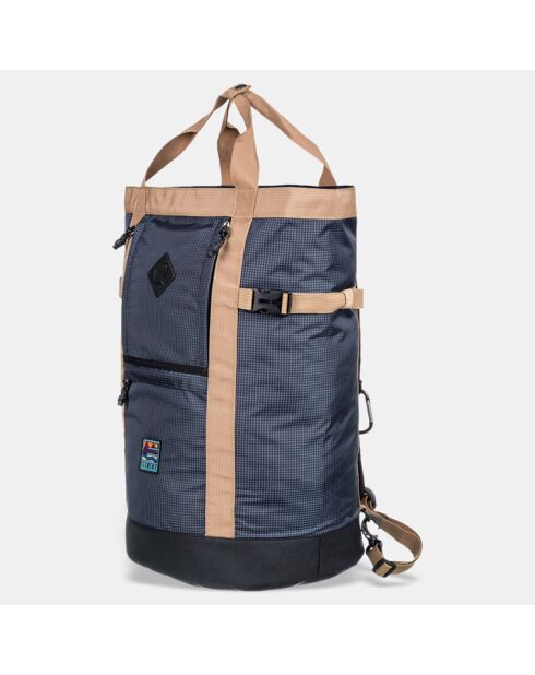 Sac à dos hybride Ferry Tote à carreaux bleu marine - 51x49x29 cm