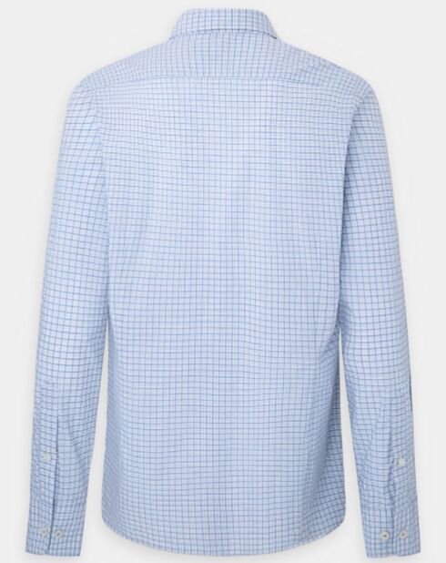 Chemise Slim Fit à carreaux bleue