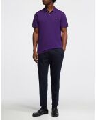 Polo Regular Fit manches courtes uni piqué violet