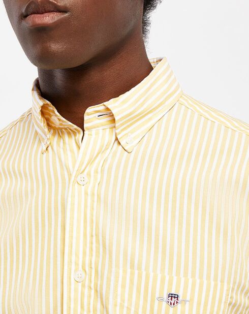 Chemise Regular Fit Stripe Basic jaune clair/blanc