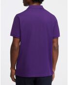 Polo Regular Fit manches courtes uni piqué violet