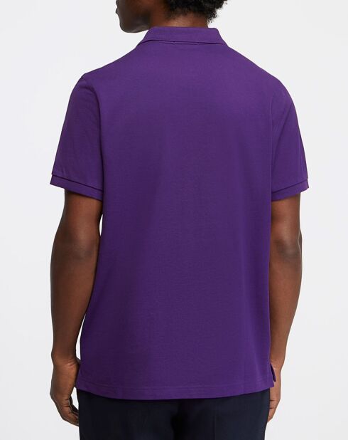 Polo Regular Fit manches courtes uni piqué violet