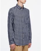 Chemise Regular Fit en Flanelle Moy à carreaux bleu/gris