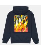 Sweat à capuche Fire bleu marine
