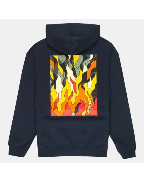 Sweat à capuche Fire bleu marine