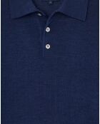 Pull en Laine & Soie col polo bleu