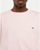 T-Shirt manches courtes Uni Rd rose clair