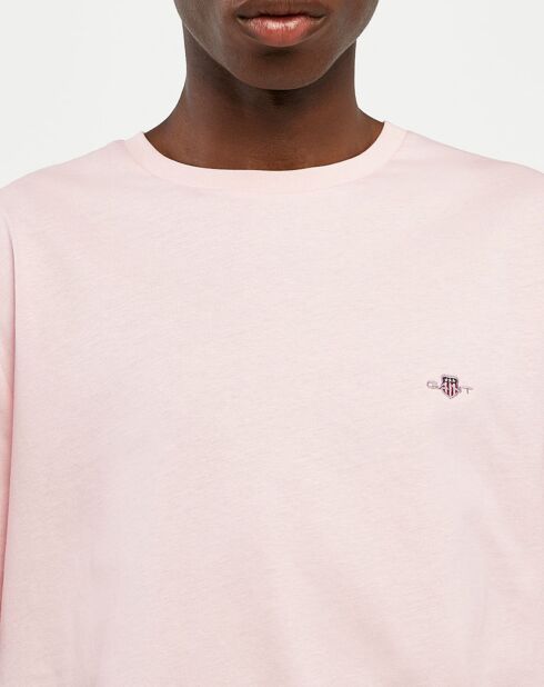 T-Shirt manches courtes Uni Rd rose clair