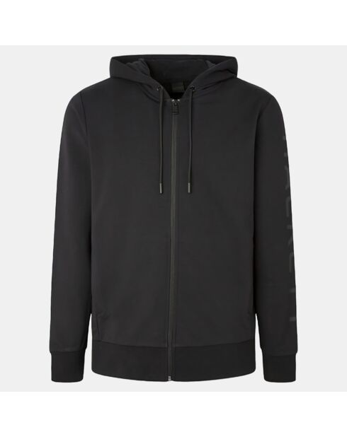 Sweat Hoodie zippé Mix noir