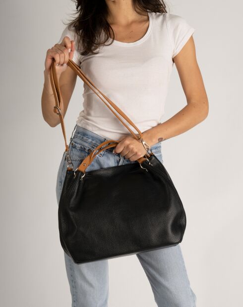 Sac à main en Cuir Azalea noir - 33x16x28 cm