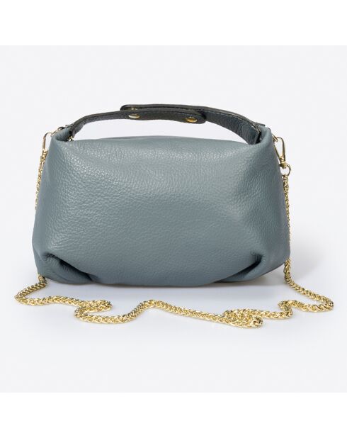 Sac à main en Cuir Ellie bleu  - 28x10x14 cm