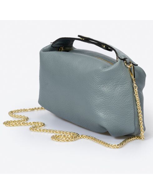 Sac à main en Cuir Ellie bleu  - 28x10x14 cm