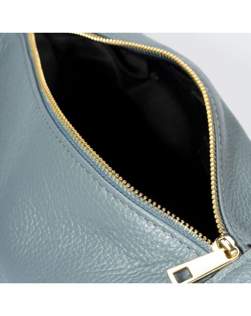 Sac à main en Cuir Ellie bleu  - 28x10x14 cm
