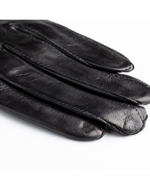 Gants en Cuir d'Agneau doublure Soie Guido noir/bronze