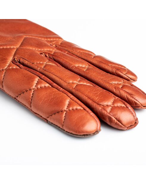 Gants en Cuir d'Agneau doublure Soie Happia terre