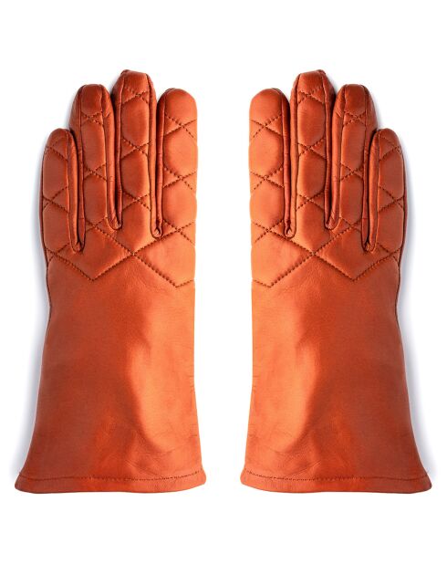 Gants en Cuir d'Agneau doublure Soie Happia terre