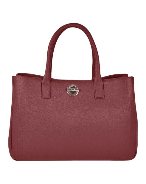 Sac à main en Cuir Paris rouge bordeaux - 37x25x10 cm