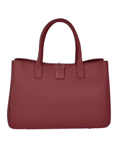 Sac à main en Cuir Paris rouge bordeaux - 37x25x10 cm