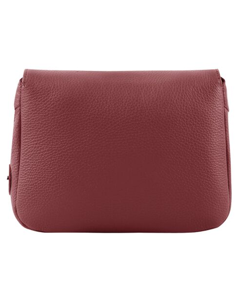 Sac bandoulière en Cuir Paris rouge bordeaux - 25x18.5x7.5 cm