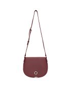 Sac bandoulière en Cuir Paris rouge bordeaux - 26x21x11 cm