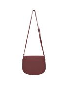 Sac bandoulière en Cuir Paris rouge bordeaux - 26x21x11 cm