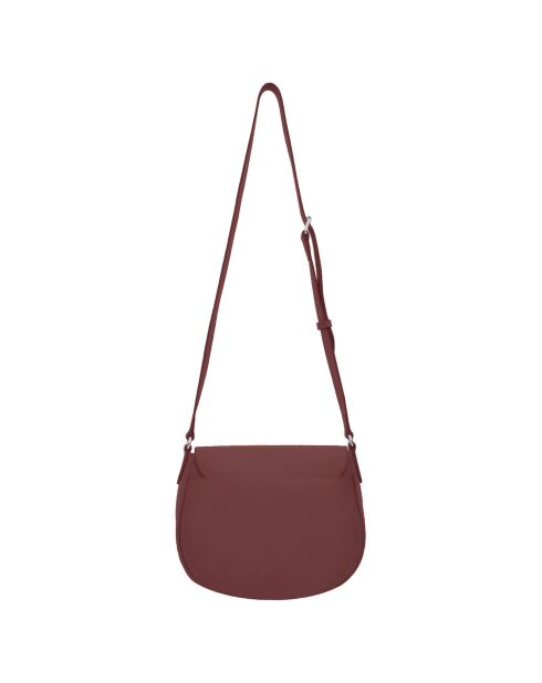Sac bandoulière en Cuir Paris rouge bordeaux - 26x21x11 cm