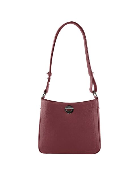 Sac bandoulière en Cuir Paris rouge bordeaux - 24.5x23x8 cm