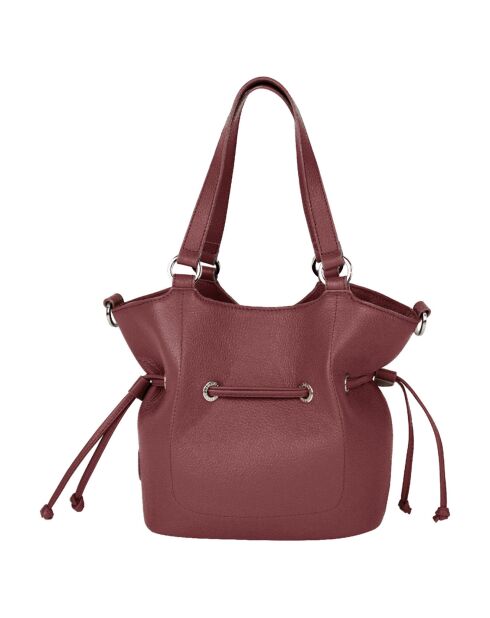 Sac à main en Cuir Paris rouge bordeaux - 23x24x12 cm