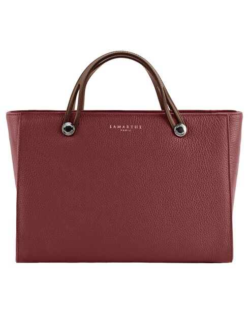 Sac à main en Cuir Fidèle rouge bordeaux - 36x25x14 cm